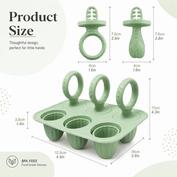 Silikónové formičky na nanuky pre deti, yisight 6-dutinová forma na nanuky pre deti, bez BPA, mini