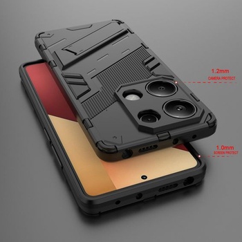 Kompatibilný s Xiaomi Redmi Note 14S 4G Puzdro s ochranným stojanom [pre magnetický držiak