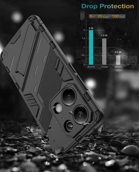 Kompatibilný s Xiaomi Redmi Note 14S 4G Puzdro s ochranným stojanom [pre magnetický držiak