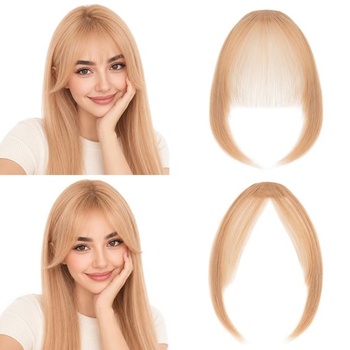 Elailite Clip-in príčesok s ofinou, popolavo blond, 9g, cestička uprostred, vzdušné predĺženie