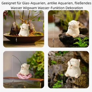 Kreatívna dekoratívna figúrka s rybárskou tematikou: mačka, žaba alebo panda (4x4x5 cm) vyrobená z
