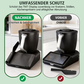 Ochranná fólia na displej pre Thermomix TM7, kryt displeja s držiakom na špachtli (špachtlička nie je