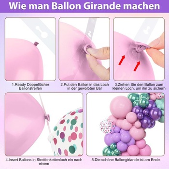 Súprava 153-dielnej balónkovej girlandy, fialový oblúk, svetlo fialová