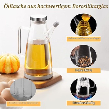 Fľaša na olej 750 ml, fľaša na olivový olej, plechovka na olivový olej, sklenený dávkovač oleja
