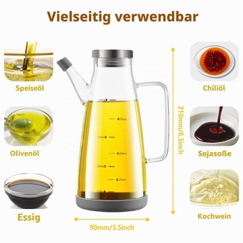 Fľaša na olej 750 ml, fľaša na olivový olej, plechovka na olivový olej, sklenený dávkovač oleja