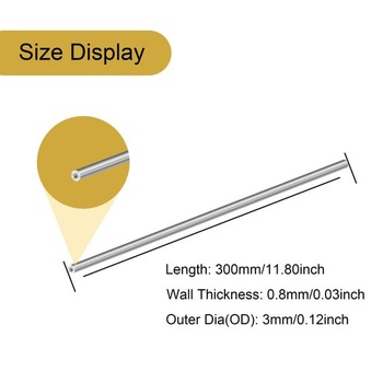 Rúrka z nerezovej ocele 304, vonkajší priemer 3 mm x hrúbka steny 0,8 mm, dĺžka 300 mm, bezšvová