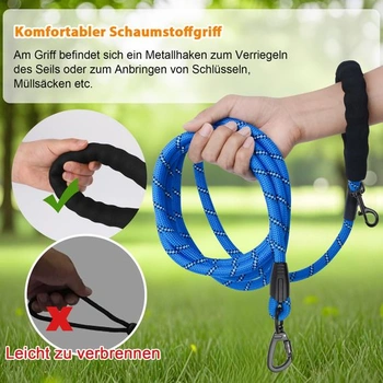 Vodítko pro psy, 1,2 m/1,5 m/2 m/3 m/5 m/10 m/20 m/30 m, s polstrovaným, robustním vodítkem, vhodné