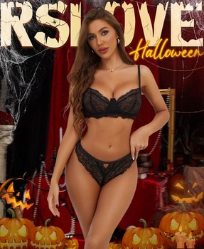 Dámska sexy spodná bielizeň RSLOVE - čipková priehľadná sada spodnej bielizne, 2dielna, veľkosť S,