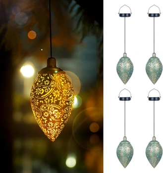Solární lampy Görvitor na zavěšení, 4ks