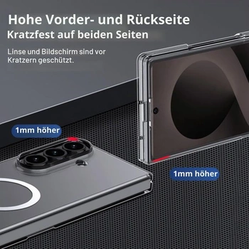 Magnetické pouzdro Lemxiee pro Samsung Galaxy Z Fold 8 Ultra, ultratenké a průhledné akrylové