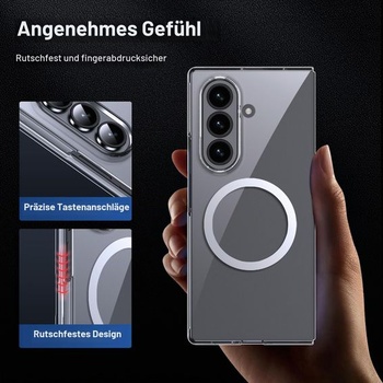 Magnetické pouzdro Lemxiee pro Samsung Galaxy Z Fold 8 Ultra, ultratenké a průhledné akrylové