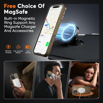 Puzdro Misscase pre iPhone 16 Pro Max so stojanom na fotoaparát, bronzovo zlaté bronzovo zlaté +
