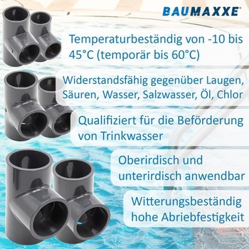 PVC T-kus 50 mm - svařovací hrdlo - 16 barů - bm069 50 mm 1