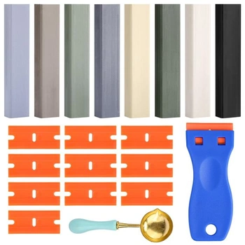 Súprava na opravu tvrdého vosku, 8 farieb, šedá, vosk na laminát, PVC vinylový nábytok, parkety