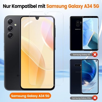 Ochranné sklo VideoSecu pre Samsung Galaxy A34 5G, tvrdosť 9H, HD, bez bublín, odolné voči oleju a
