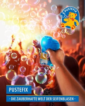 PUSTEFIX Bublinkové párty pistole 2 kusy | Bublinková pistole s LED diodou