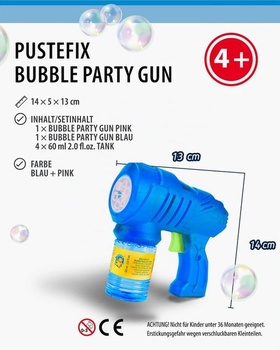 PUSTEFIX Bublinkové párty pistole 2 kusy | Bublinková pistole s LED diodou