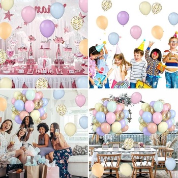 Sada balónikov Macaron, konfety balóniky pastelovej farby, 30 kusov latexových balónikov pastelové farby