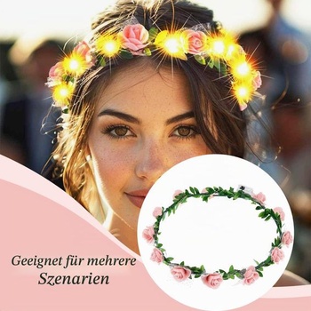 LED květinová čelenka, svítící květinová čelenka, LED čelenky do vlasů, květinová ozdoba hlavy pro