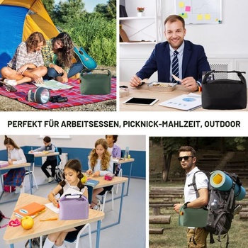 SUOXU Izolovaná taška na oběd, nepropustná, termální taška na oběd pro dospělé a děti –