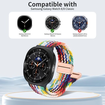 Pletený náramok Chinbersky kompatibilný s Galaxy Watch 8 Band 40mm 44mm/8 Classic 46mm pre ženy a