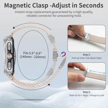 Pletený náramok Chinbersky kompatibilný s Galaxy Watch 8 Band 40mm 44mm/8 Classic 46mm pre ženy a