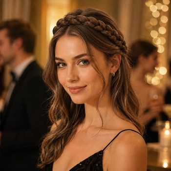 Predlžovanie vlasov Čelenka Cop, Dámska zapletená čelenka Čelenka 2 pramene Zapletené vrkoče Čelenka,