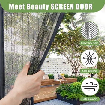 Sieť proti hmyzu na dvere 80x220cm, Meet Beauty sieť proti hmyzu na balkónové dvere čierna, magnetická