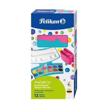 Pelikan 701198 ProColor® krabička s barvami, tyrkysová/růžová, 12 barev, 1 kus 12 barev