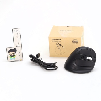 Ergonomická Bluetooth myš TECKNET, 2,4G dobíjacia bezdrôtová vertikálna myš s rozlíšením 4800 DPI,