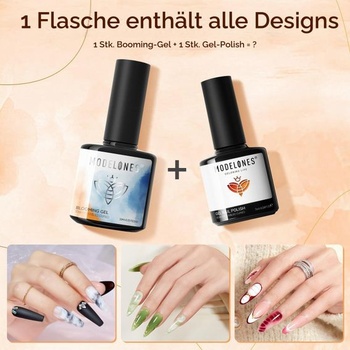 Modelones Blooming Gel Nagellack 10ML UV LED gélový lak na nechty na maľovanie nechtov, mramor,