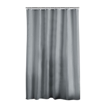 Vnútorný sprchový záves ESSENCIA s háčikmi, polyester, antracit, 180 x 200 cm