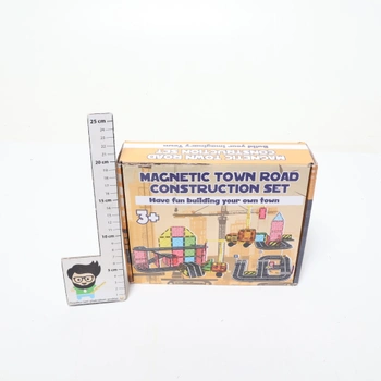 Magnetické stavební dlaždice Desire Deluxe - sada magnetických jeřábů a autíček pro děti,