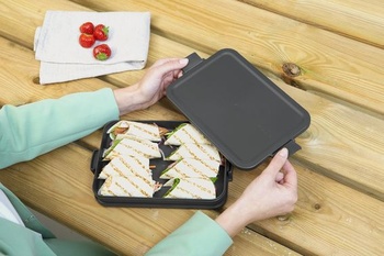 Brabantia - Olovrantový box Make & Take - Plochý - Miesto na sendviče - Veko s uzáverom Click - Vhodné