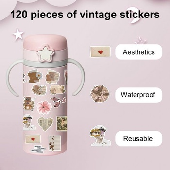 120 vodeodolných vinylových samolepiek Vintage samolepky 120 Vintage samolepiek