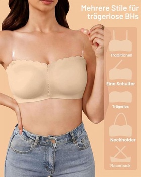 Dámska push-up podprsenka CheChury bez ramienok, bandeau top bez kostíc, protišmykový silikón,