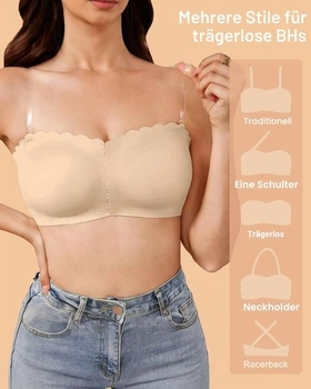 Dámská push-up podprsenka CheChury bez ramínek, bandeau top bez kostic, protiskluzový silikon,