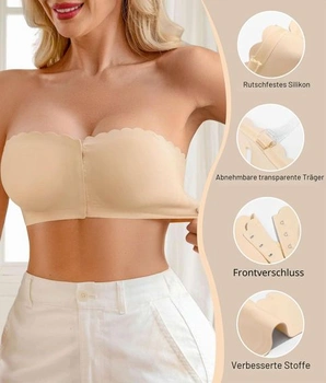 Dámská push-up podprsenka CheChury bez ramínek, bandeau top bez kostic, protiskluzový silikon,