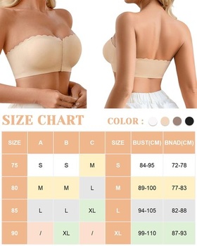 Dámská push-up podprsenka CheChury bez ramínek, bandeau top bez kostic, protiskluzový silikon,