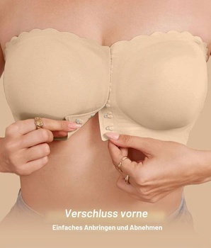 Dámská push-up podprsenka CheChury bez ramínek, bandeau top bez kostic, protiskluzový silikon,