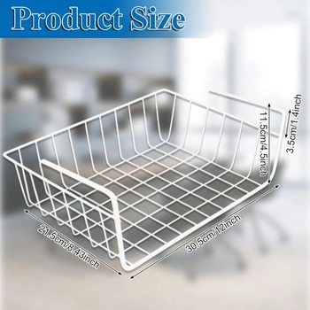 Sada 2 kovových závěsných košů CYEER o průměru 30 cm do kuchyně, spíže, kanceláře, bílá