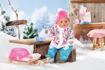 BABY Born Soft Touch Wintertime Girl, bábika bábätko o veľkosti 43 cm s 9 funkciami a