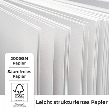 Zenacolor - Skicar A5 200g/m² Silný skicový papier 100 strán/50 listov vedľa seba A5