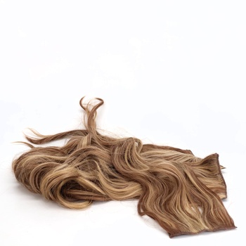 FESHFEN Clip-in predlžovanie vlasov, 60 cm 4 kusy dlhé vlnité blond predlžovanie vlasov syntetické