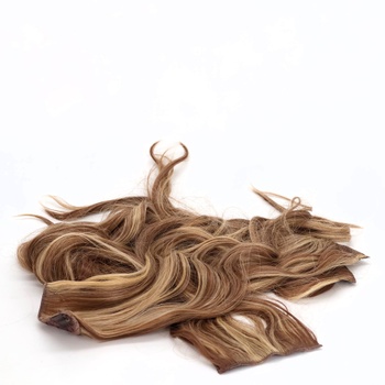 FESHFEN Clip-in predlžovanie vlasov, 60 cm 4 kusy dlhé vlnité blond predlžovanie vlasov syntetické