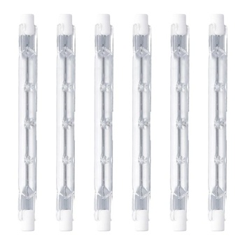 6 stmievateľných halogénových žiaroviek R7S 118 mm 200 W 220 V, teplá biela 2700 K, halogénová trubica