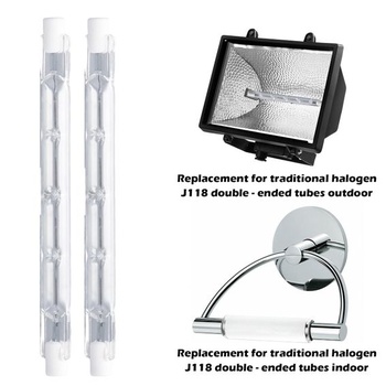 6 stmievateľných halogénových žiaroviek R7S 118 mm 200 W 220 V, teplá biela 2700 K, halogénová trubica