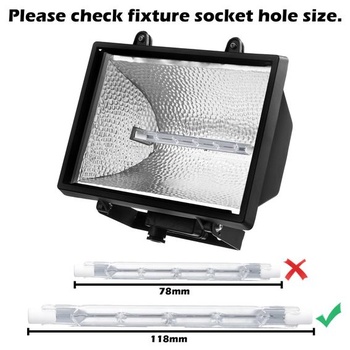 6 stmievateľných halogénových žiaroviek R7S 118 mm 200 W 220 V, teplá biela 2700 K, halogénová trubica