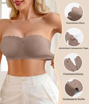 Dámska push-up podprsenka CheChury bez ramienok, bandeau top bez kostíc, protišmykový silikón,