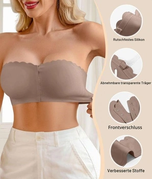 Dámská push-up podprsenka CheChury bez ramínek, bandeau top bez kostic, protiskluzový silikon,